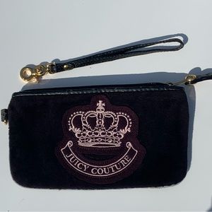 Vintage Juicy Couture Black Velour Wristlet
